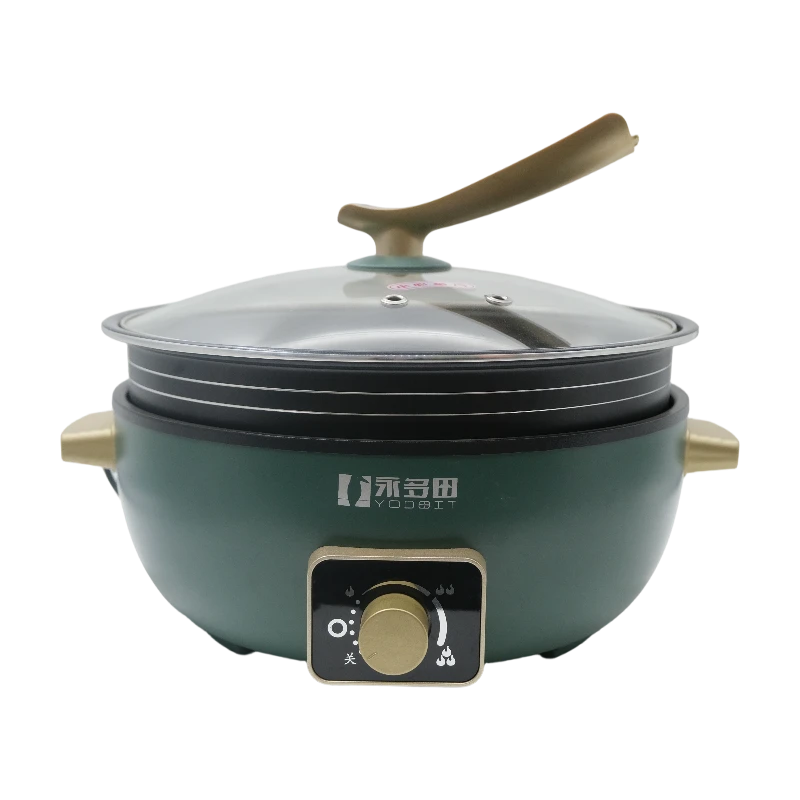 YODOIT Hot Pot &eacute;lectrique d&eacute;tachable (s&eacute;rie de pots int&eacute;rieurs dor&eacute;s textur&eacute;s en nid d'abeille)